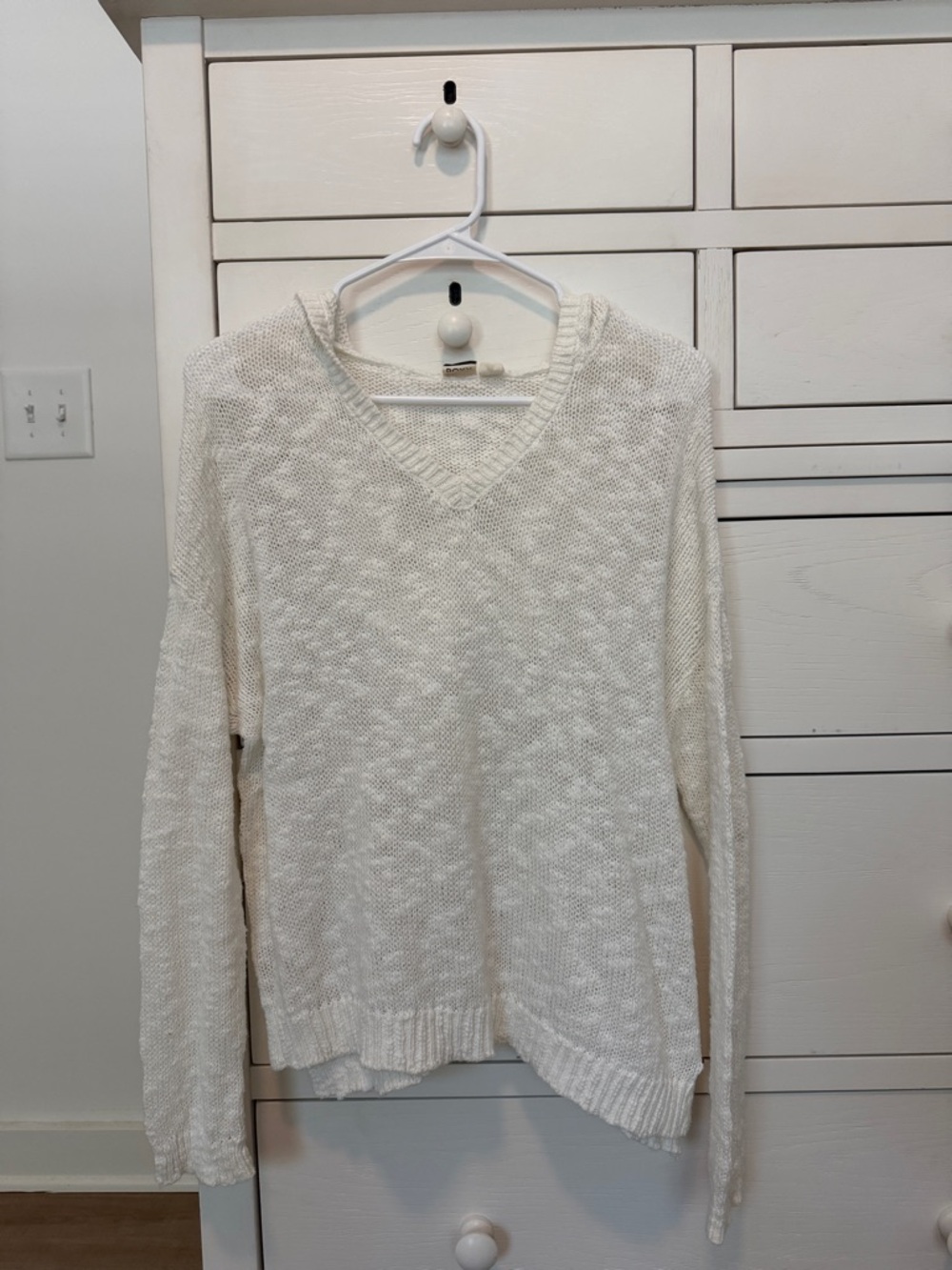 Roxy V-Neck Lightweight Hooded Knit Sweater
